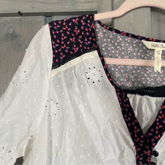 Matilda Jane Snow Globe‎ White Eyelet Floral Blouse Size XL - Picture 5 of 11